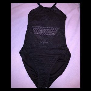 Black Lace One-Piece Bathing Suit NWOT